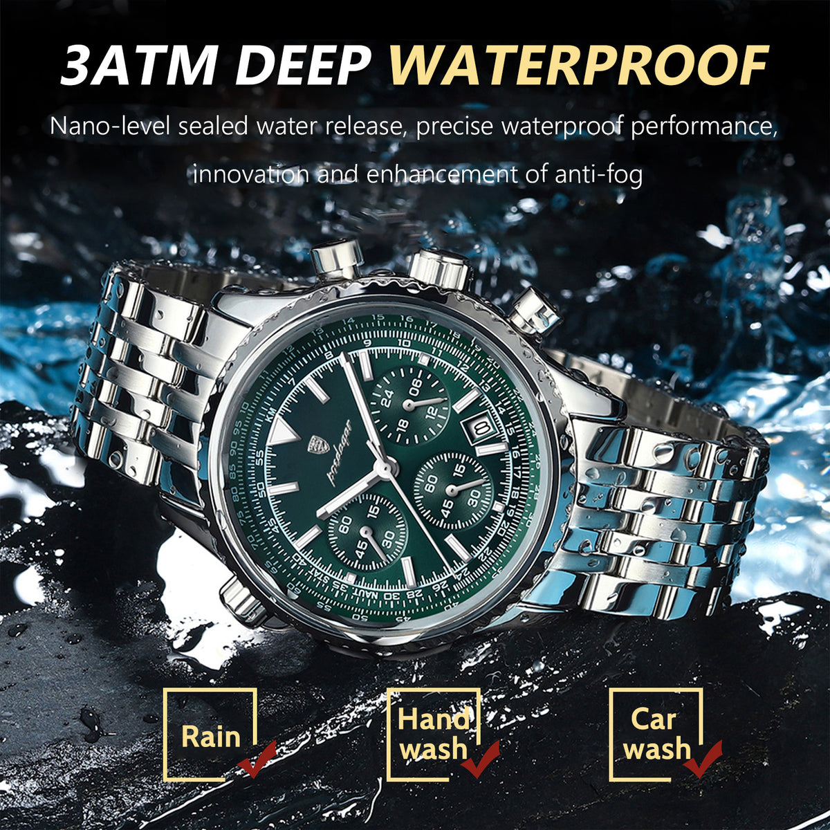 Sportlich-Elegante Herrenuhr – Chronograph mit elegantem Zifferblatt Armbanduhr – no. 5378 - PITANI