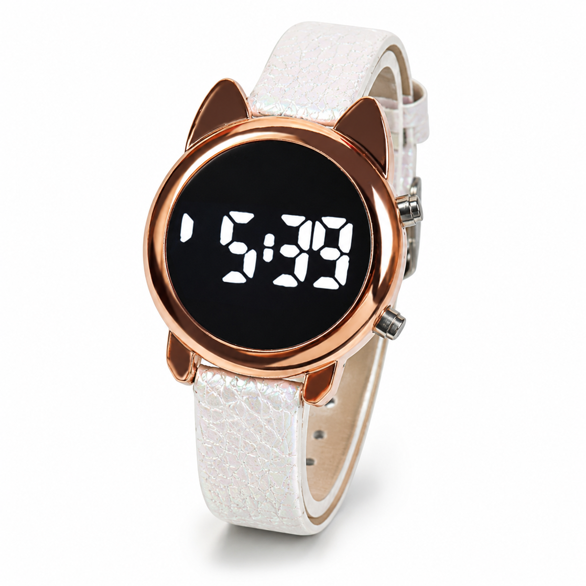 LED-Digitaluhr für Damen mit Katzenohren-Design – Modische Armbanduhr no.3297 - PITANI
