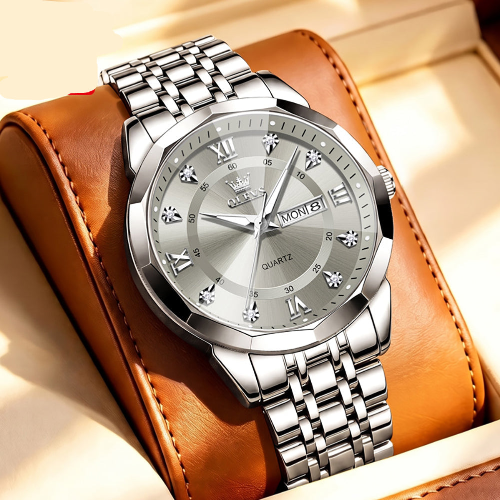 Klassische Edelstahl Herrenuhr – Elegante Quarz- Armbanduhr – no. 5382 - PITANI