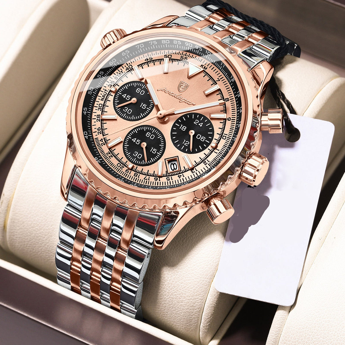 Sportlich-Elegante Herrenuhr – Chronograph mit elegantem Zifferblatt Armbanduhr – no. 5378 - PITANI