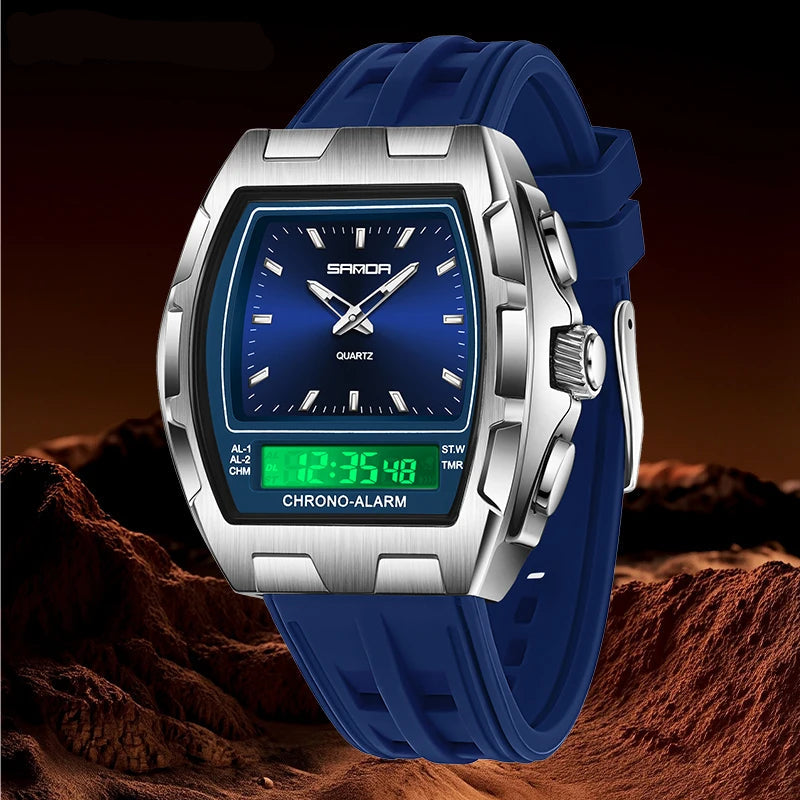 Robuste Herren Sportuhr mit Dual-Display – Markantes Design Armbanduhr – no. 5358 - PITANI