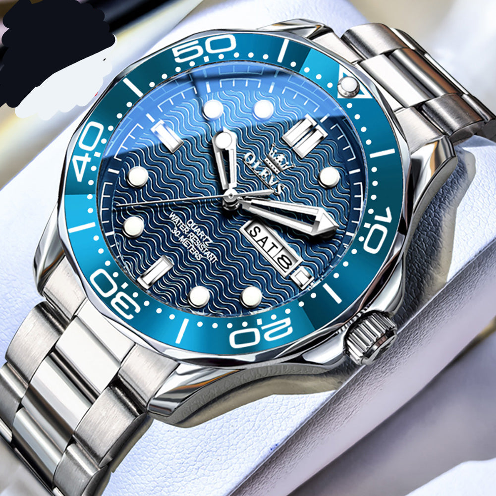 Sportliche Herren-Quarzuhr im Taucheruhren-Design – Wasserdichte Armbanduhr No-5349 - PITANI