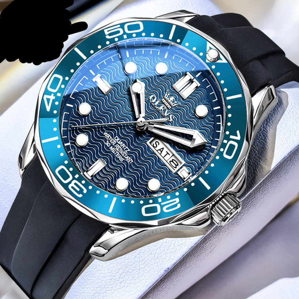 Sportliche Herren-Quarzuhr im Taucheruhren-Design – Wasserdichte Armbanduhr No-5349 - PITANI