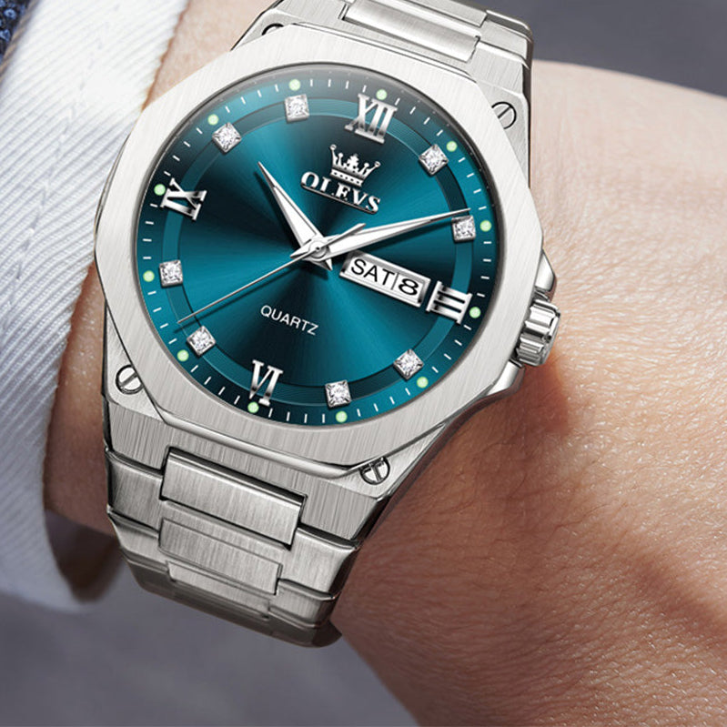 Eleganter Herren Quarz-Chronograph aus Edelstahl – Wasserdichte Armbanduhr – no. 5368 - PITANI