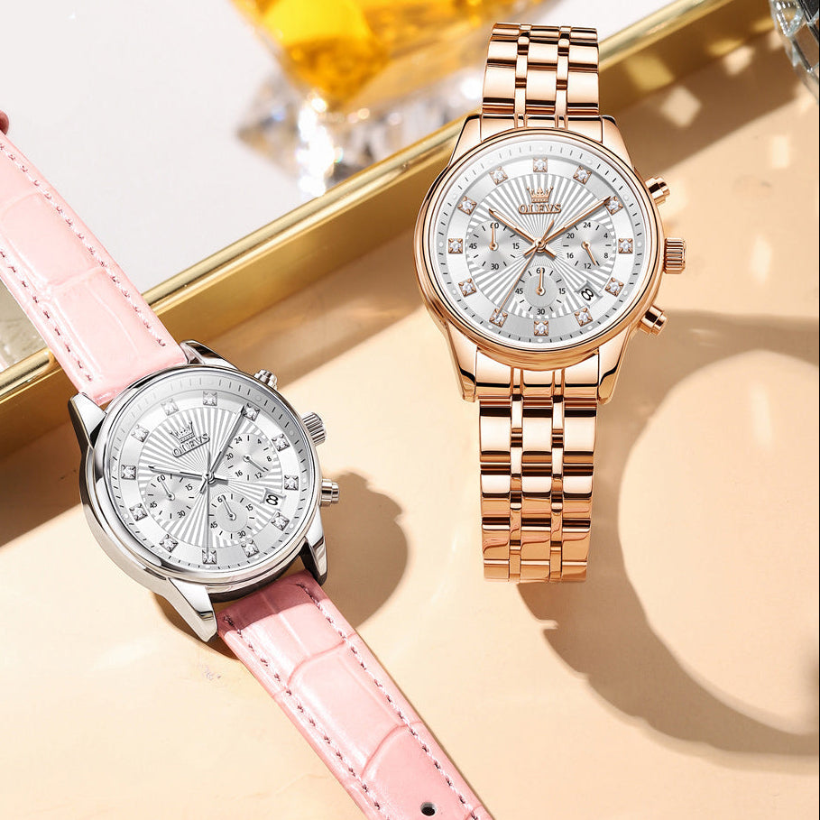 Elegante Damenuhr mit Chronograph & Datumsanzeige Armbanduhr no.3264 - PITANI
