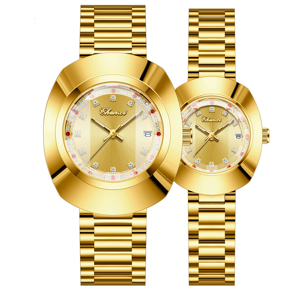 Elegante Damen & Herren Quarz-Armbanduhr – Elegantes Gold-Design Armbanduhr – no. 5360 - PITANI