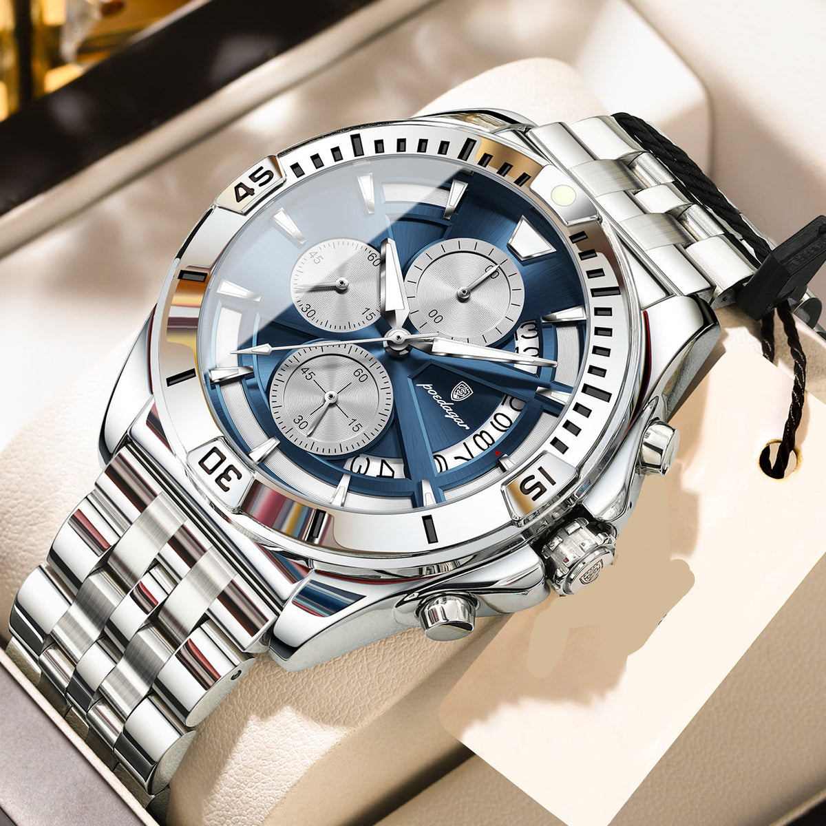 Sportlich-Elegante Herren Quarz-Chronograph Armbanduhr aus Edelstahl – no. 5369 - PITANI