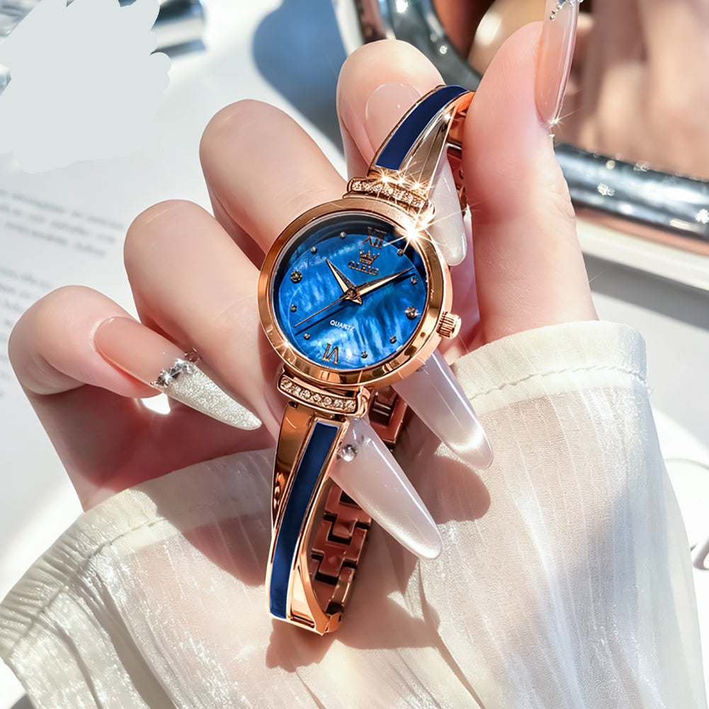 Elegante Damen Armbanduhr Schmuckuhr Quarz mit Edelstahl- Armbanduhr no.3267 - PITANI