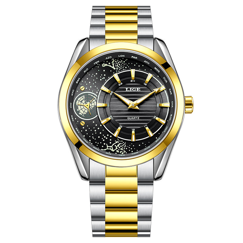 Robuste Elegante Herren Quarz-Armbanduhr – Bicolores Design Armbanduhr – no. 5359 - PITANI