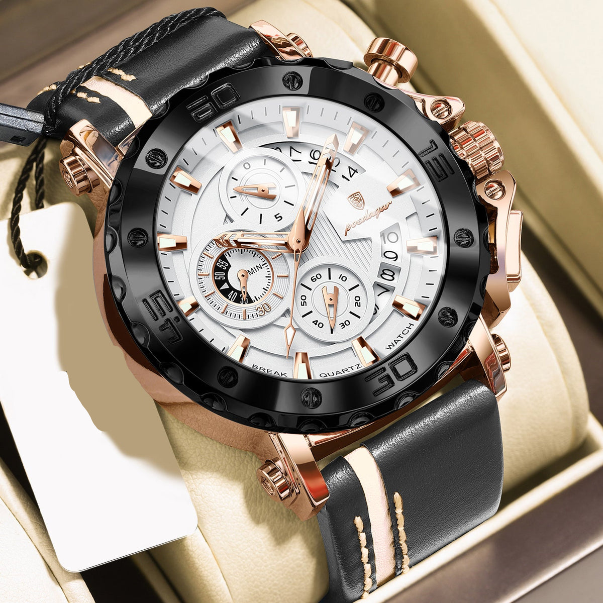 Sportlich-Elegante Herren-Chronograph-Quarz-Uhr – Wasserdichte Armbanduhr – no. 5338 - PITANI
