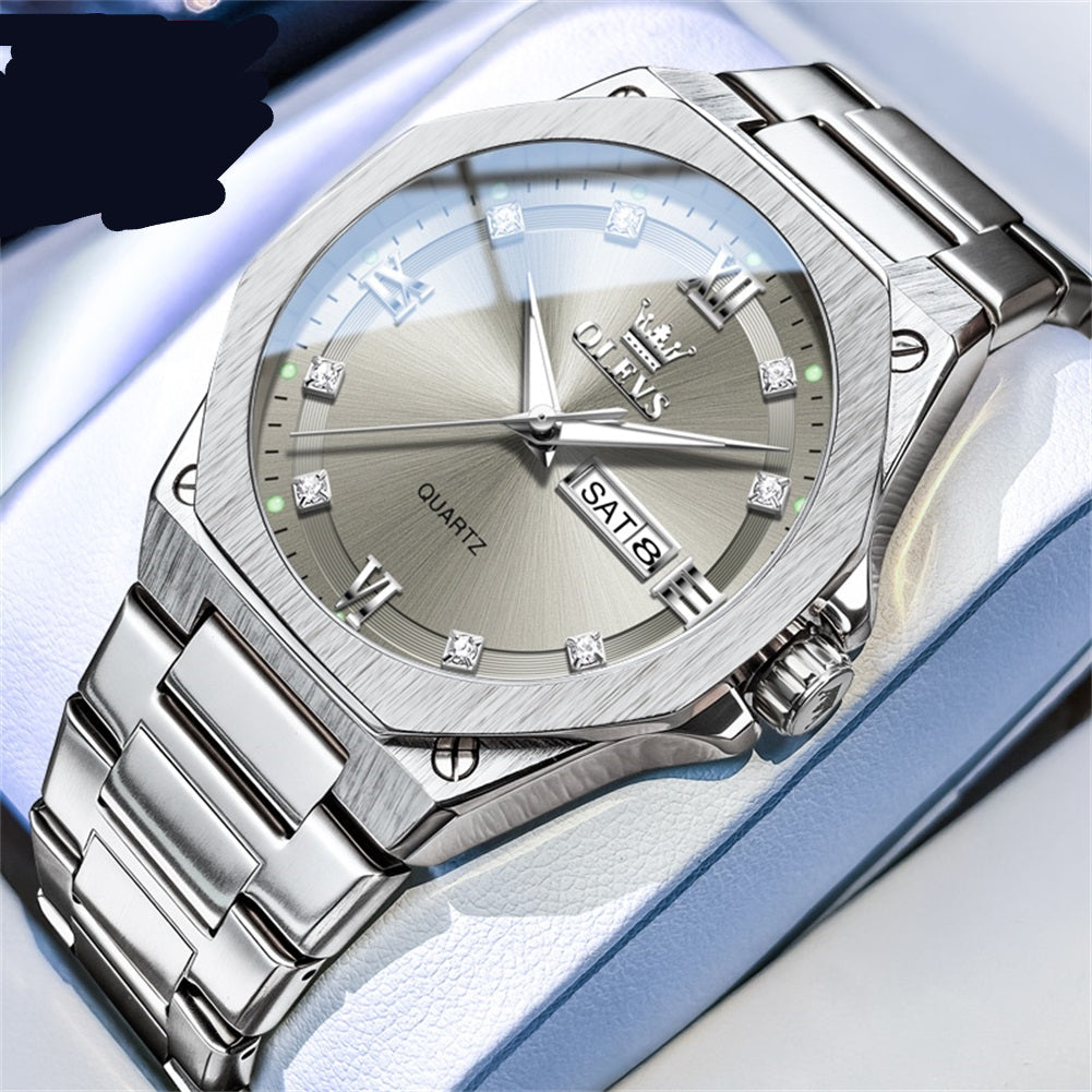 Eleganter Herren Quarz-Chronograph aus Edelstahl – Wasserdichte Armbanduhr – no. 5368 - PITANI