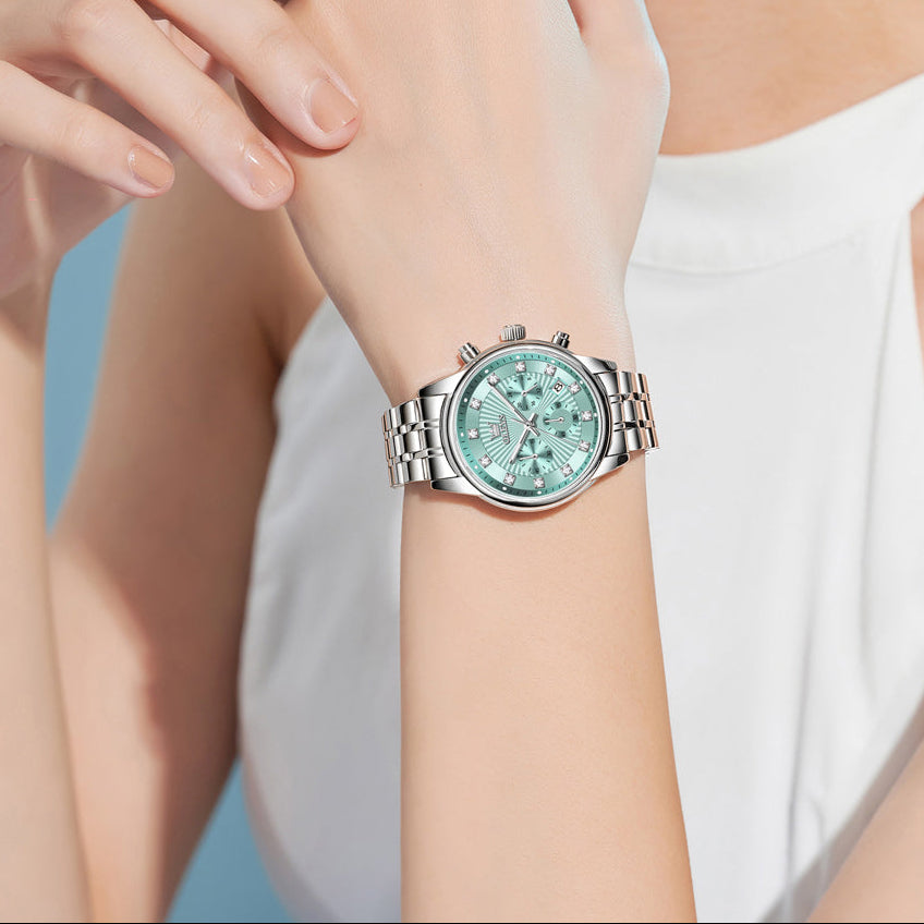 Elegante Damenuhr mit Chronograph & Datumsanzeige Armbanduhr no.3264 - PITANI