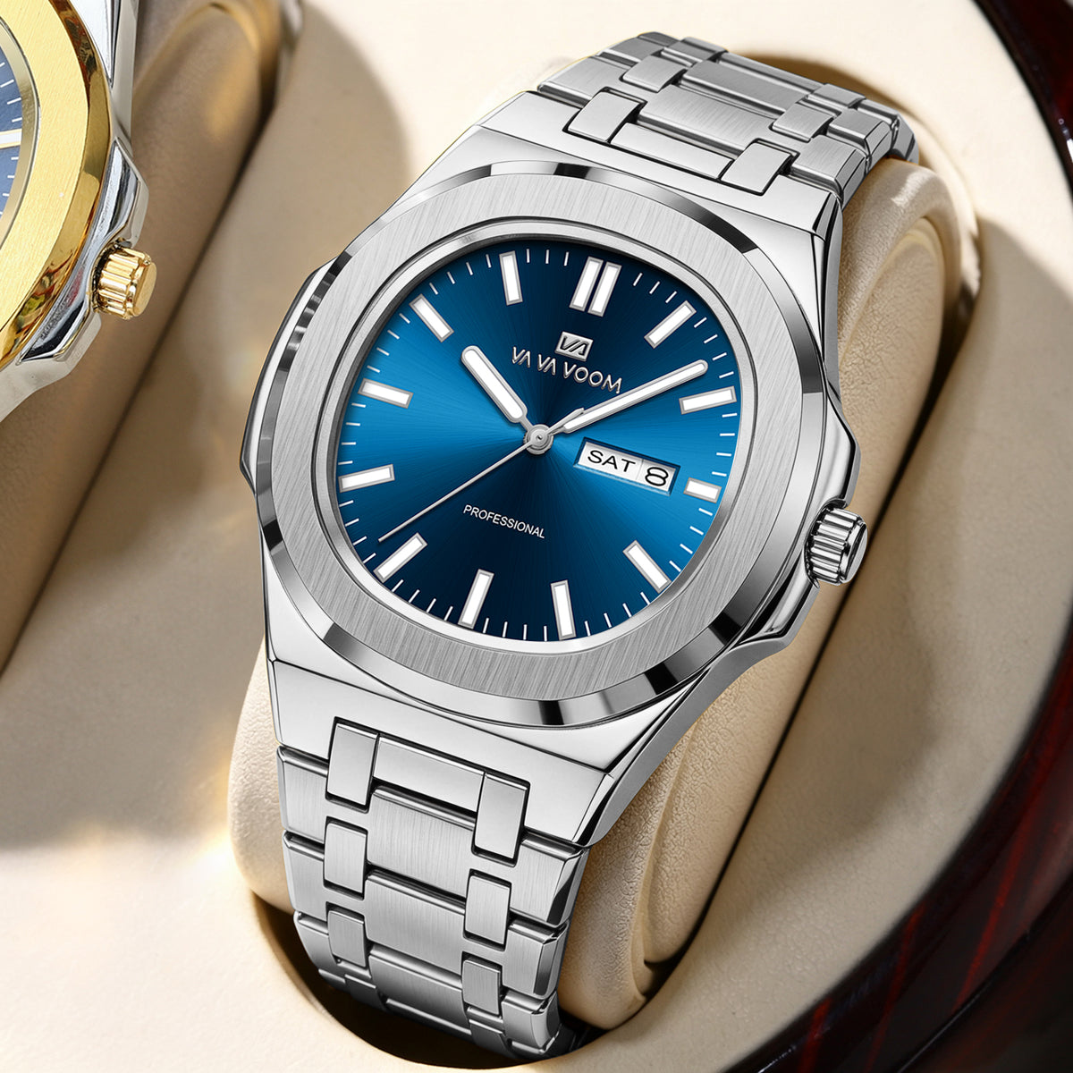 Elegante Herrenuhr aus Edelstahl mit Kalender – Wasserdicht Armbanduhr – no. 5331 - PITANI