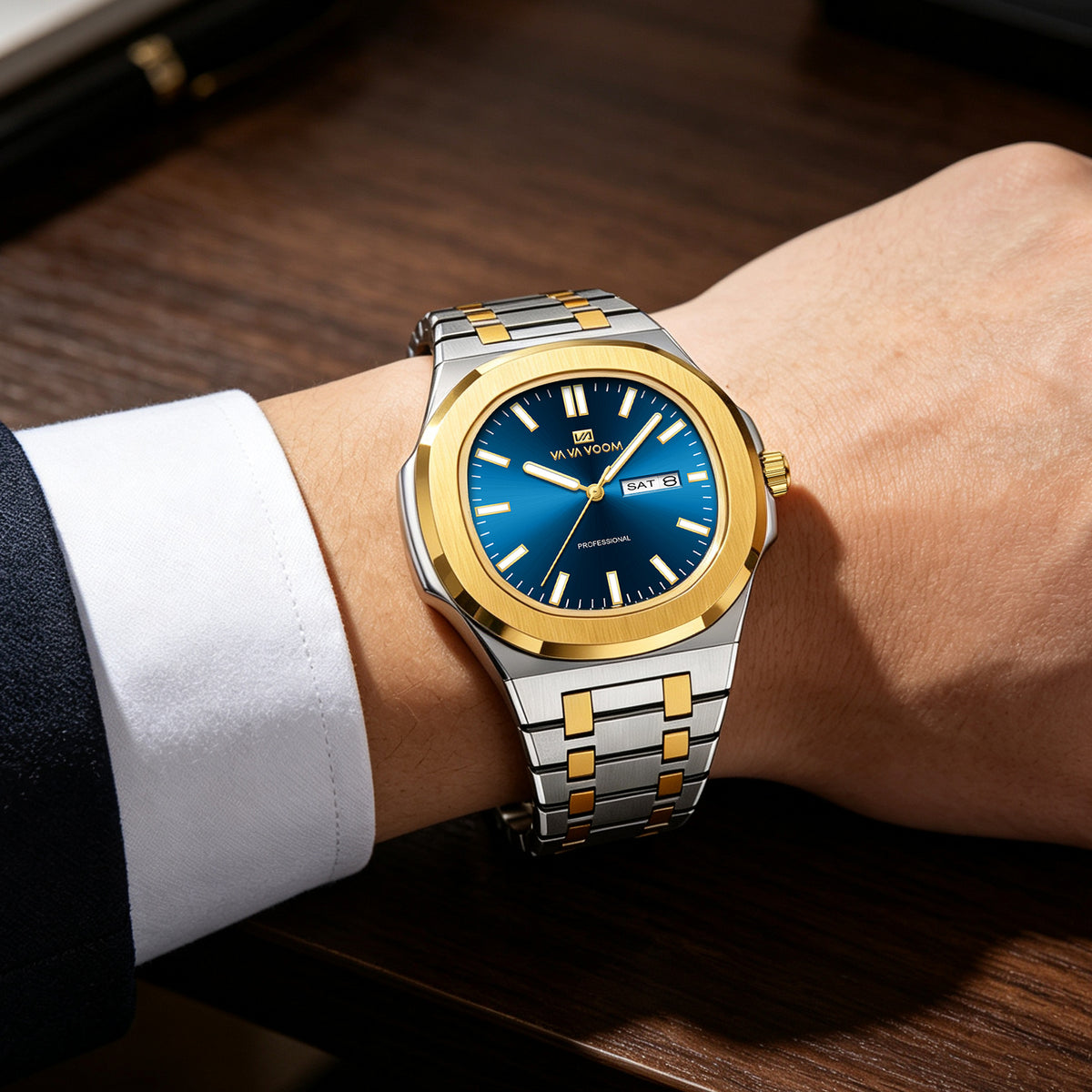 Elegante Herrenuhr aus Edelstahl mit Kalender – Wasserdicht Armbanduhr – no. 5331 - PITANI