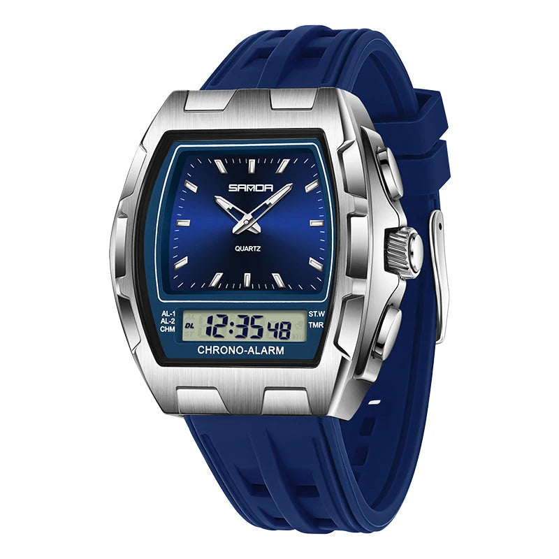 Robuste Herren Sportuhr mit Dual-Display – Markantes Design Armbanduhr – no. 5358 - PITANI