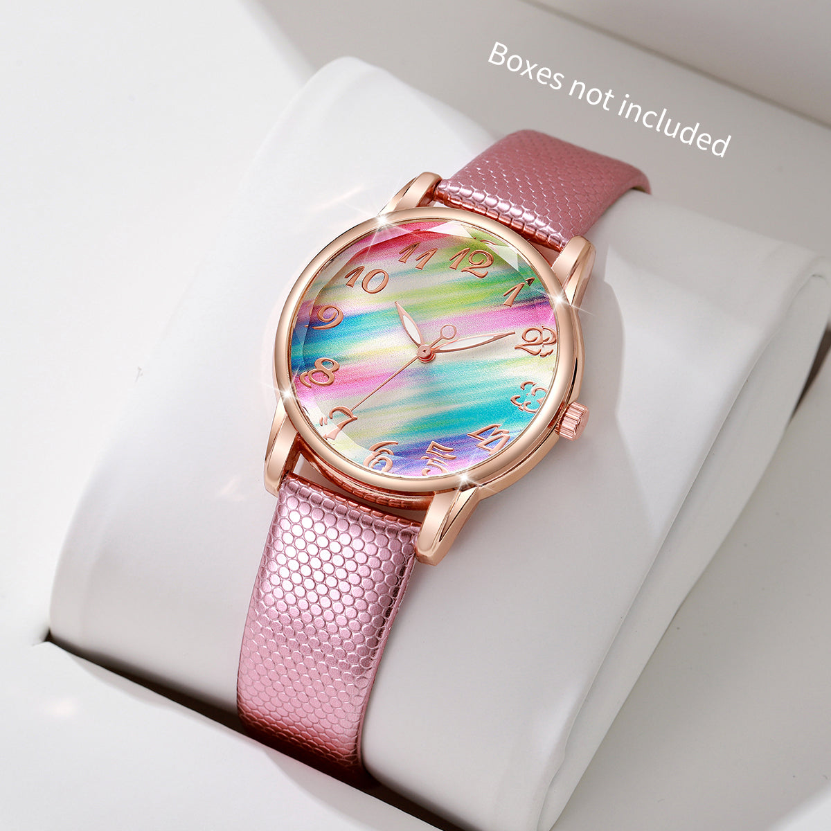Modische Damen Armbanduhr mit Regenbogen-Zifferblatt – Analoge Quarzuhr Armbanduhr no.3299 - PITANI