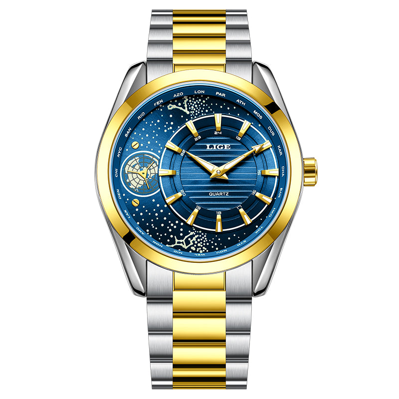 Robuste Elegante Herren Quarz-Armbanduhr – Bicolores Design Armbanduhr – no. 5359 - PITANI