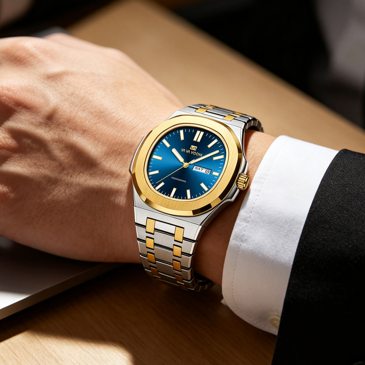 Elegante Herrenuhr aus Edelstahl mit Kalender – Wasserdicht Armbanduhr – no. 5331 - PITANI