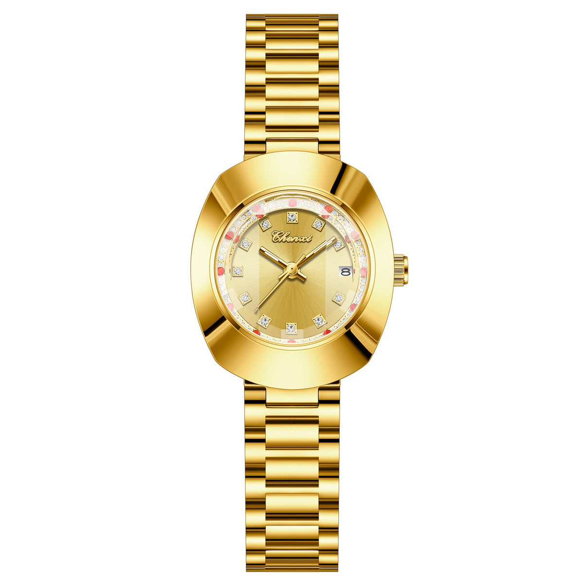 Elegante Damen & Herren Quarz-Armbanduhr – Elegantes Gold-Design Armbanduhr – no. 5360 - PITANI