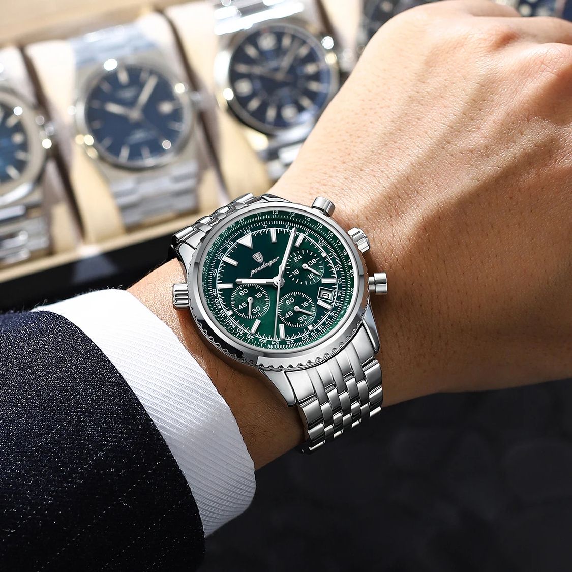 Sportlich-Elegante Herrenuhr – Chronograph mit elegantem Zifferblatt Armbanduhr – no. 5378 - PITANI