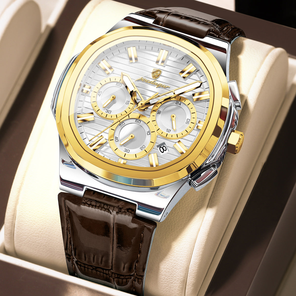 Elegante Leder Herrenuhr – Sportliche Chronograph-Armbanduhr – no. 5319 - PITANI