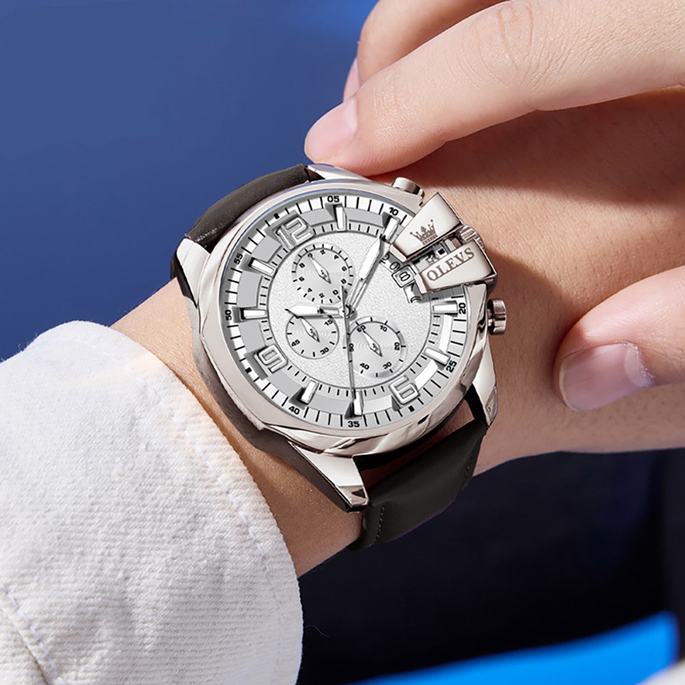 Markante Herren-Quarzuhr im Chronographen-Look – Wasserdichte XL- Armbanduhr – no. 5347 - PITANI