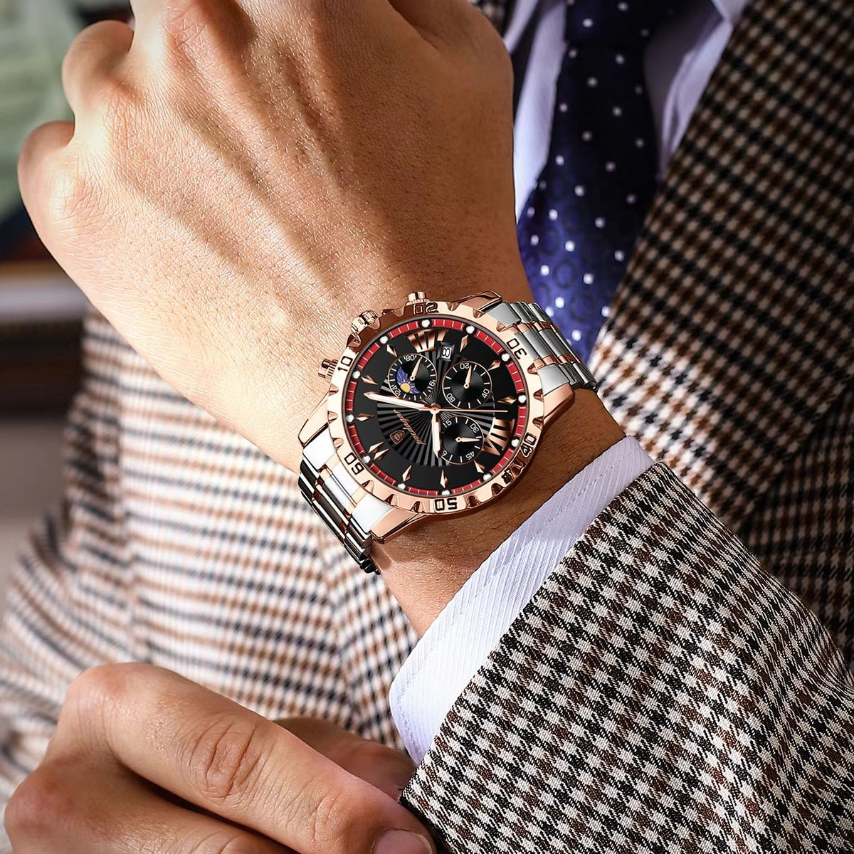 Moderne Herrenuhr – Sportlicher Chronograph mit Edelstahlarmband no. 5320 - PITANI