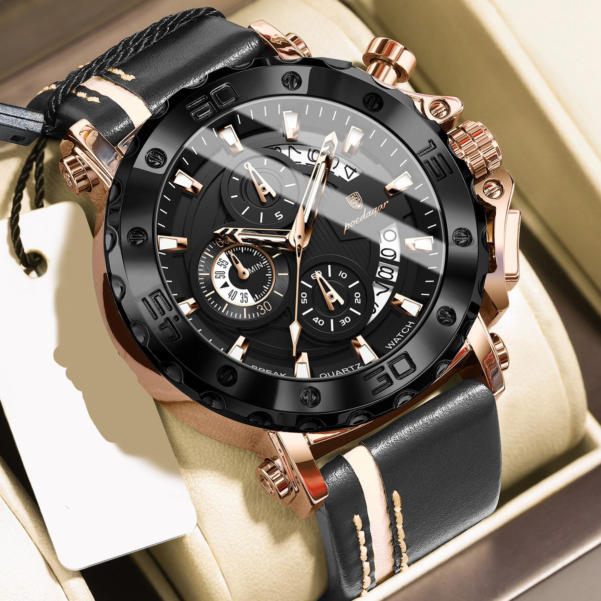 Sportlich-Elegante Herren-Chronograph-Quarz-Uhr – Wasserdichte Armbanduhr – no. 5338 - PITANI