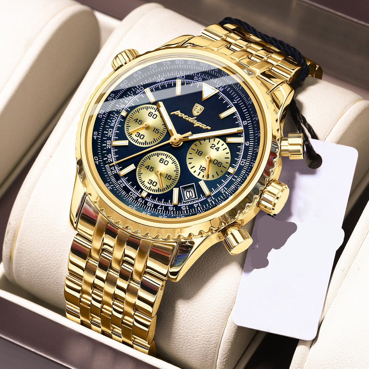 Sportlich-Elegante Herrenuhr – Chronograph mit elegantem Zifferblatt Armbanduhr – no. 5378 - PITANI