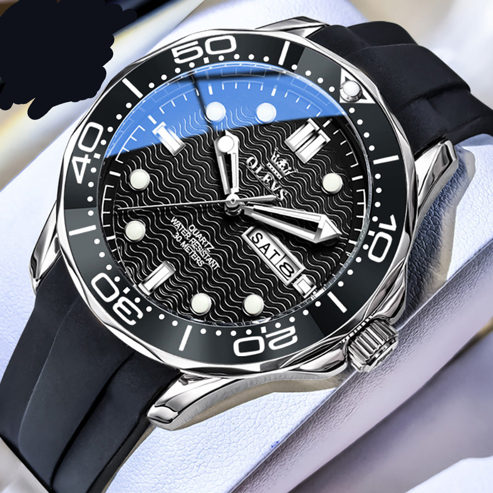 Sportliche Herren-Quarzuhr im Taucheruhren-Design – Wasserdichte Armbanduhr No-5349 - PITANI