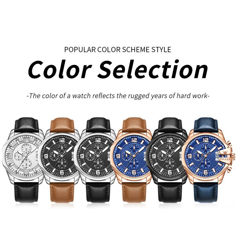 Markante Herren-Quarzuhr im Chronographen-Look – Wasserdichte XL- Armbanduhr – no. 5347 - PITANI