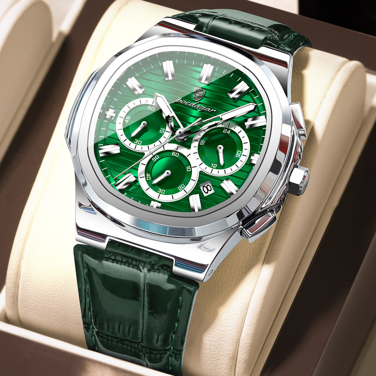 Elegante Leder Herrenuhr – Sportliche Chronograph-Armbanduhr – no. 5319 - PITANI