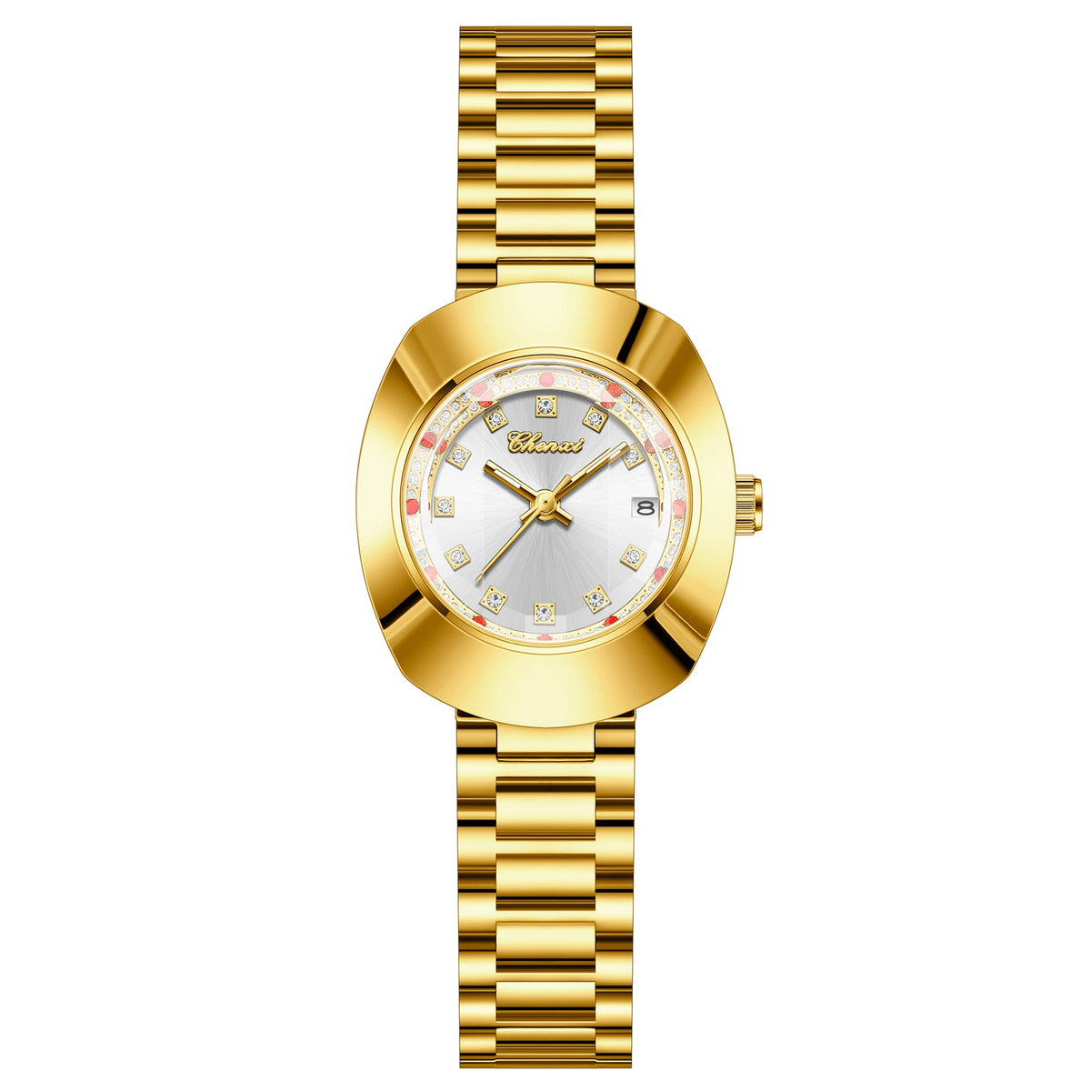 Elegante Damen & Herren Quarz-Armbanduhr – Elegantes Gold-Design Armbanduhr – no. 5360 - PITANI