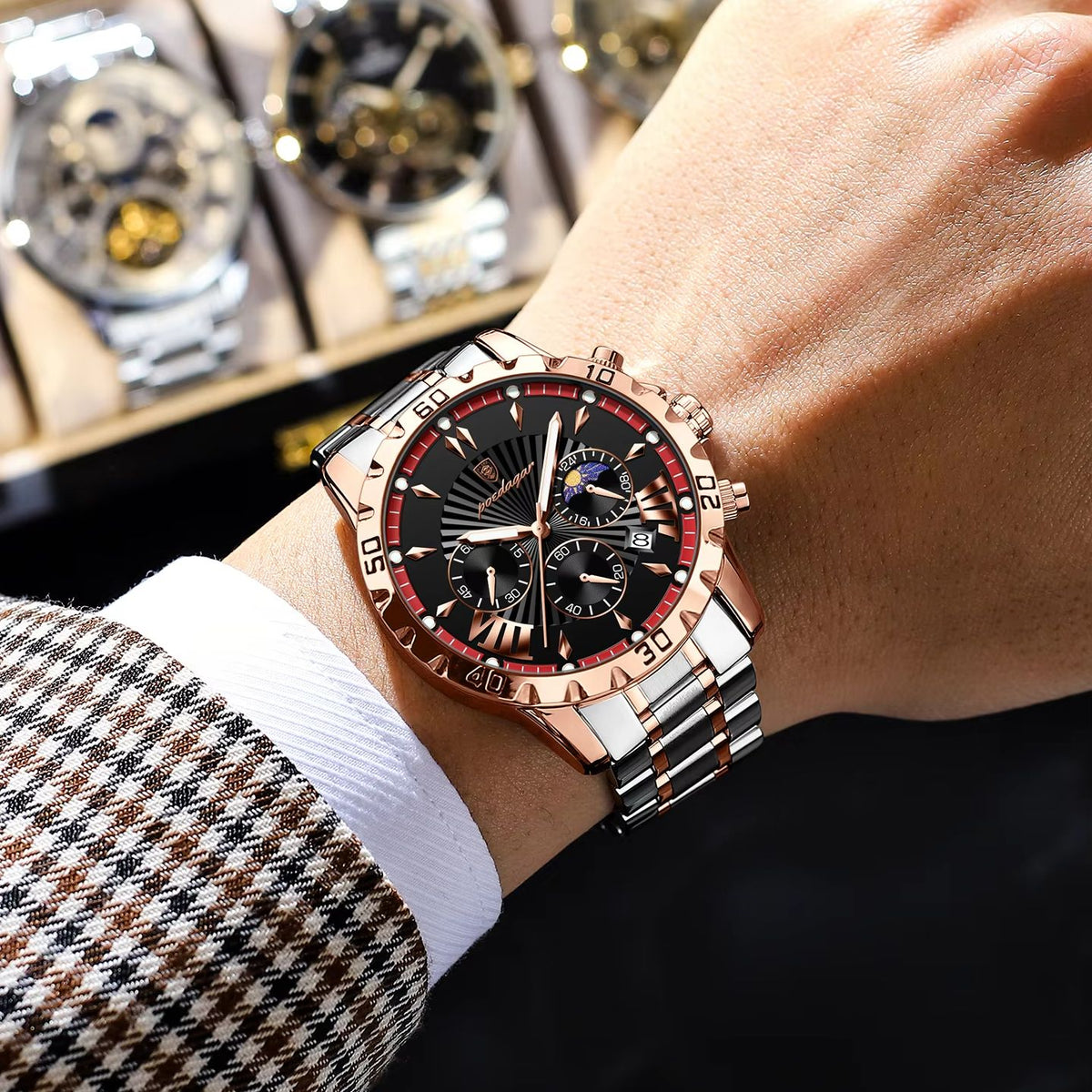 Moderne Herrenuhr – Sportlicher Chronograph mit Edelstahlarmband no. 5320 - PITANI