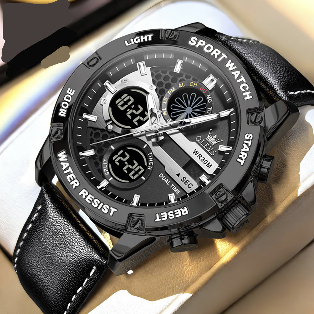 Sportliche Herren-Quarzuhr mit Dual-Anzeige – Wasserdichte Armbanduhr – no. 5348 - PITANI