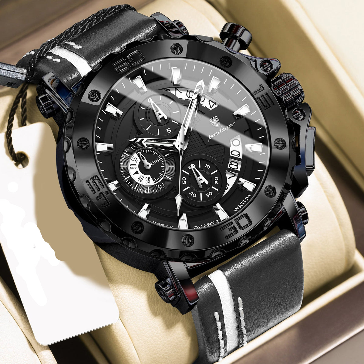 Sportlich-Elegante Herren-Chronograph-Quarz-Uhr – Wasserdichte Armbanduhr – no. 5338 - PITANI