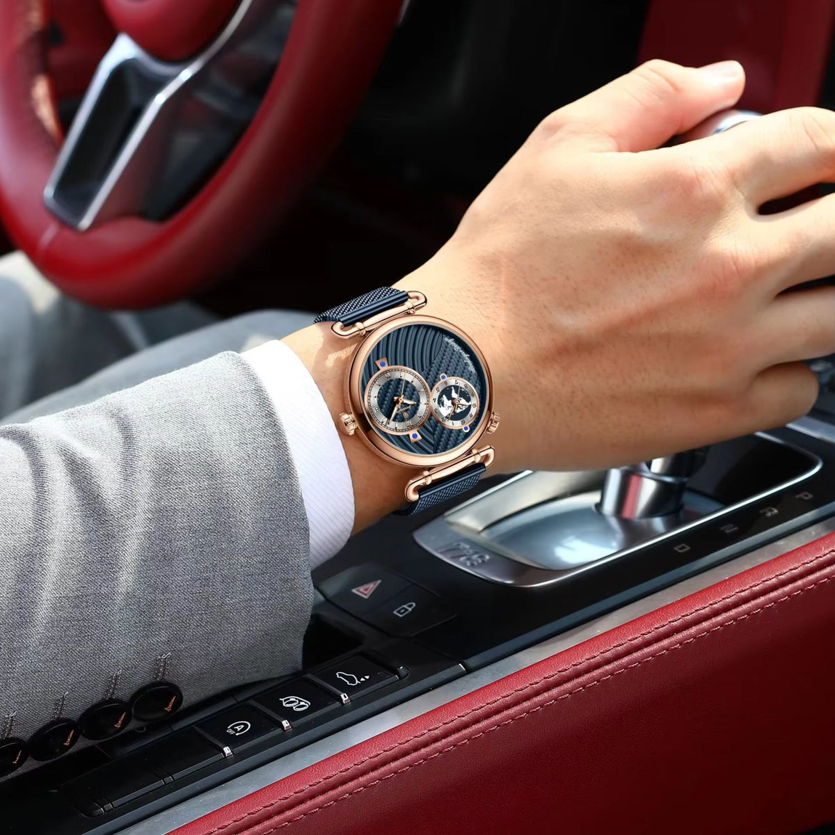 Elegante Herren Quarzuhr mit Dual-Zeitzone – Moderne Armbanduhr – no. 5335 - PITANI