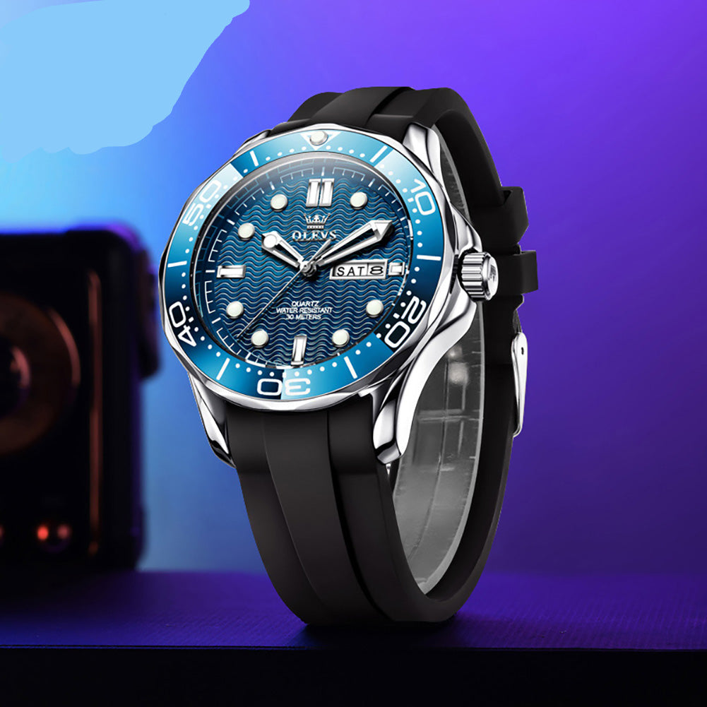 Sportliche Herren-Quarzuhr im Taucheruhren-Design – Wasserdichte Armbanduhr No-5349 - PITANI