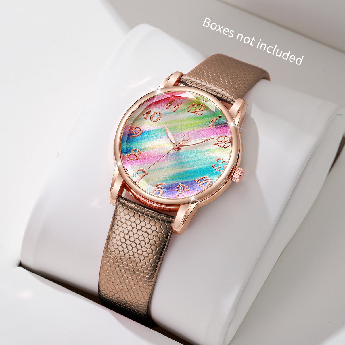 Modische Damen Armbanduhr mit Regenbogen-Zifferblatt – Analoge Quarzuhr Armbanduhr no.3299 - PITANI
