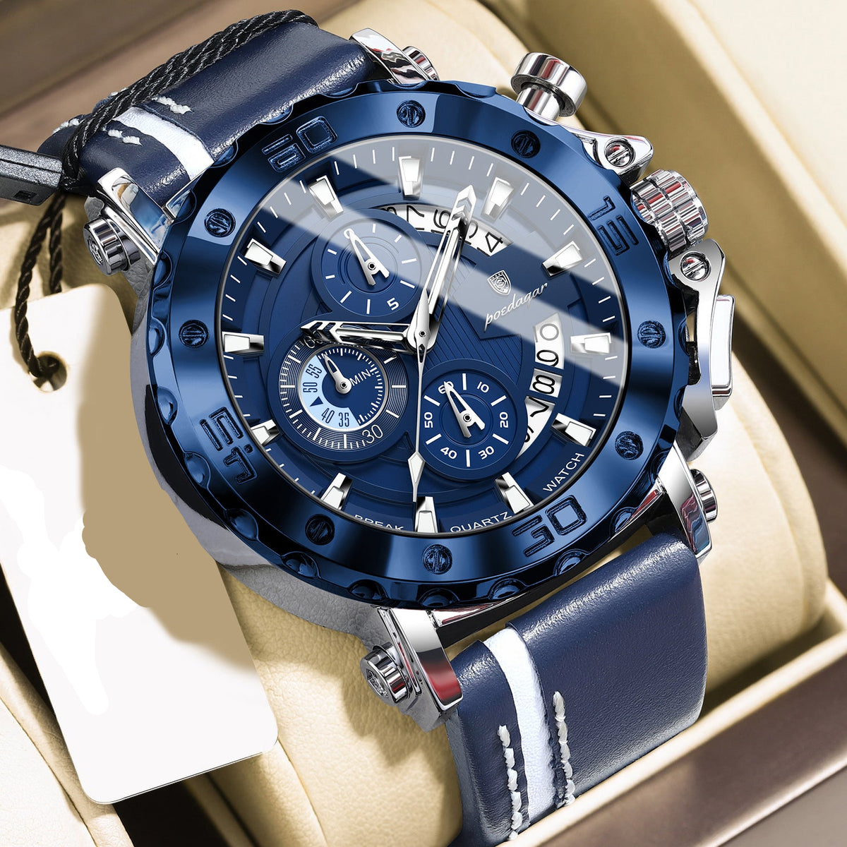 Sportlich-Elegante Herren-Chronograph-Quarz-Uhr – Wasserdichte Armbanduhr – no. 5338 - PITANI