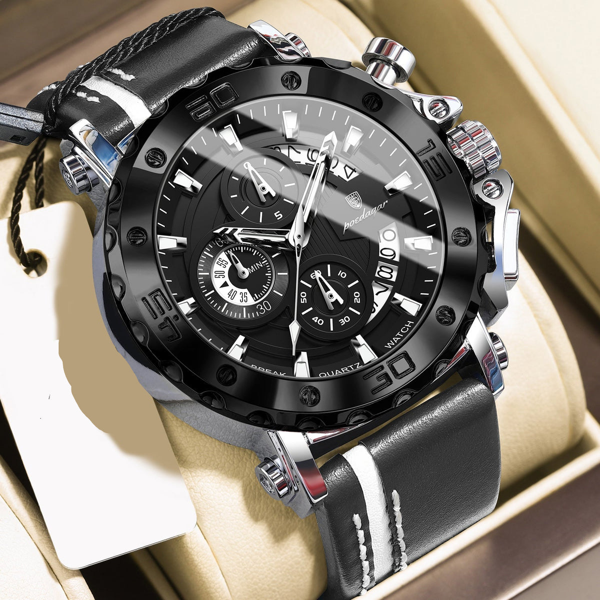 Sportlich-Elegante Herren-Chronograph-Quarz-Uhr – Wasserdichte Armbanduhr – no. 5338 - PITANI