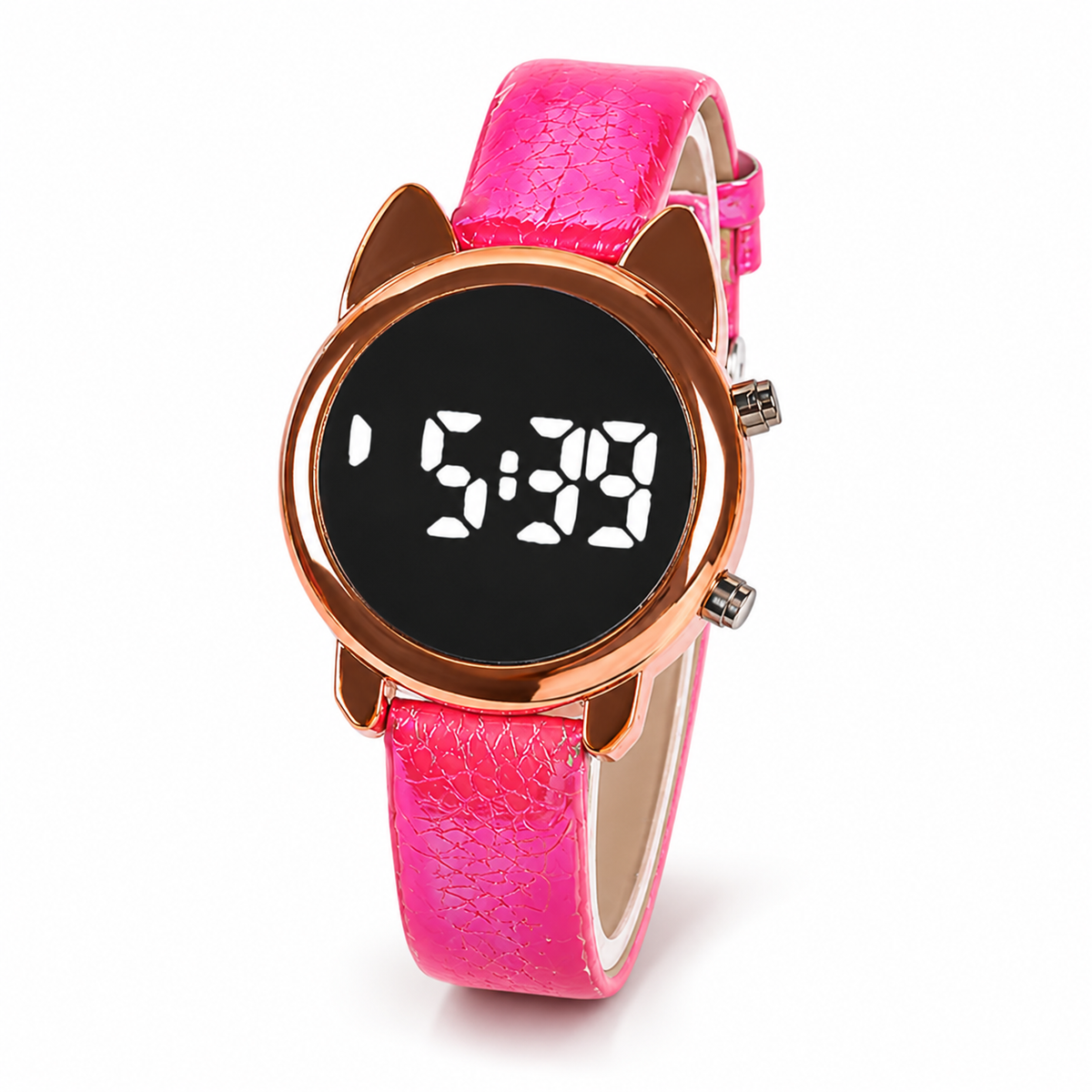 LED-Digitaluhr für Damen mit Katzenohren-Design – Modische Armbanduhr no.3297 - PITANI