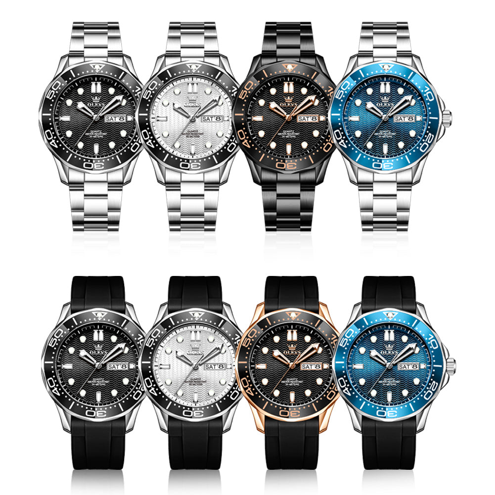 Sportliche Herren-Quarzuhr im Taucheruhren-Design – Wasserdichte Armbanduhr No-5349 - PITANI