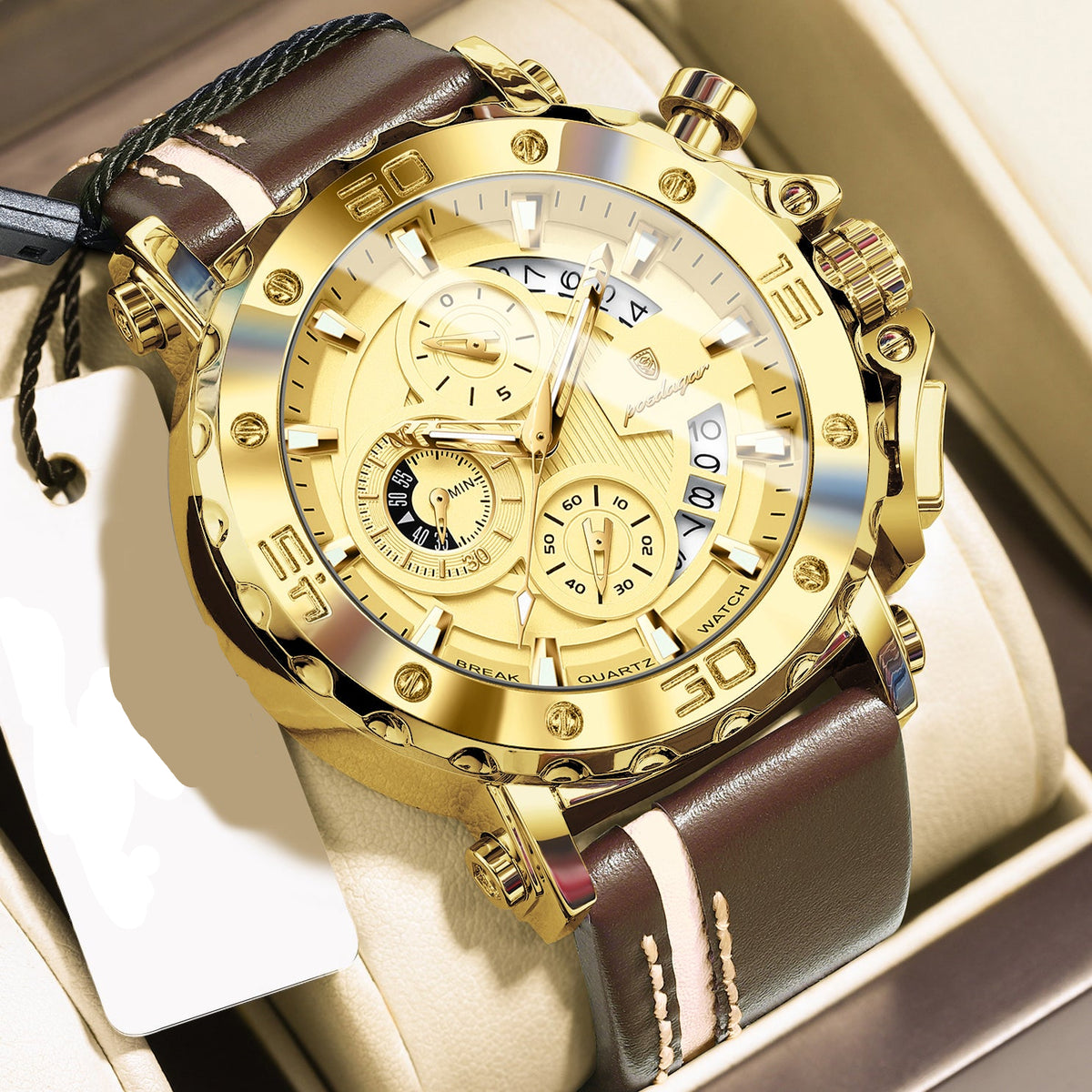 Sportlich-Elegante Herren-Chronograph-Quarz-Uhr – Wasserdichte Armbanduhr – no. 5338 - PITANI