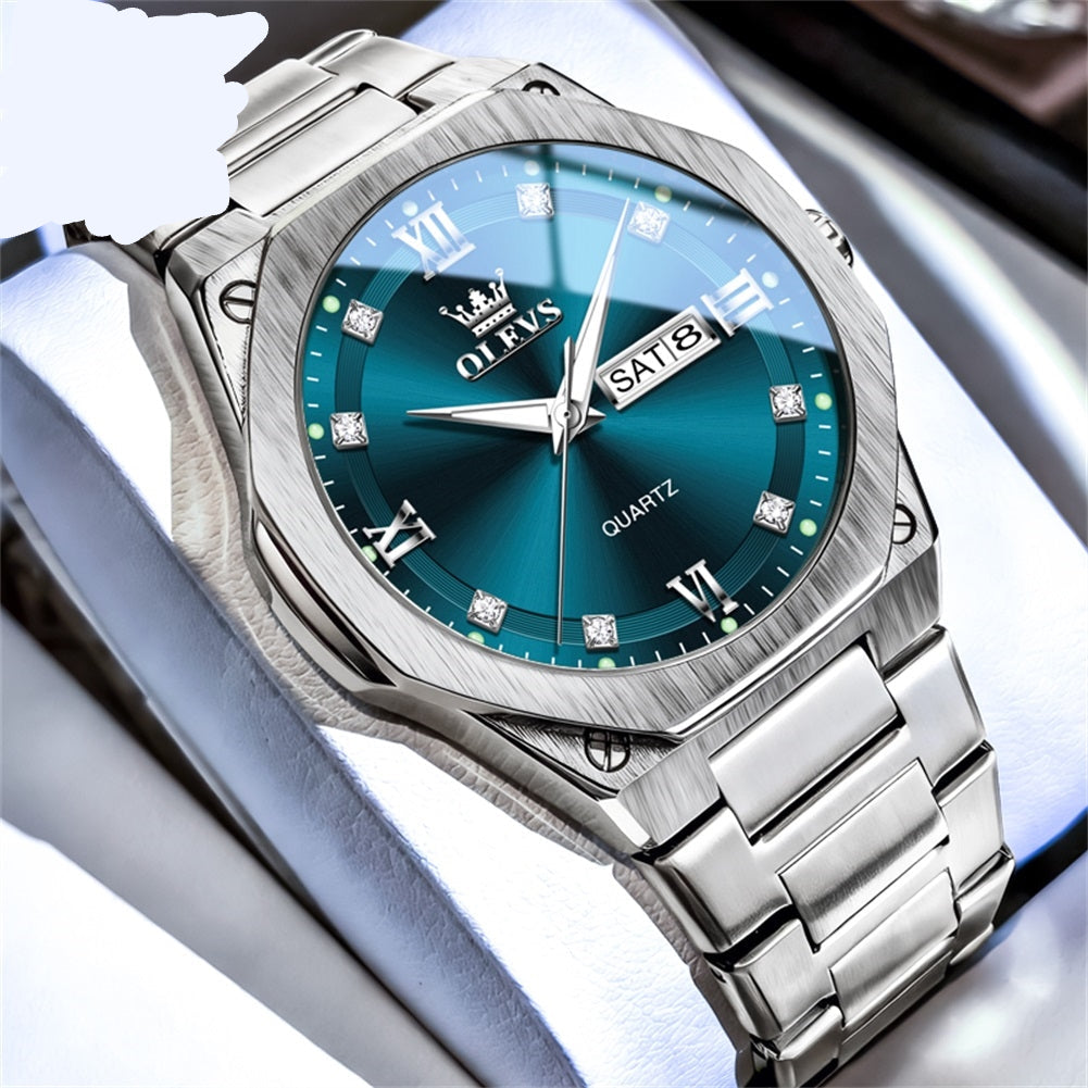 Eleganter Herren Quarz-Chronograph aus Edelstahl – Wasserdichte Armbanduhr – no. 5368 - PITANI
