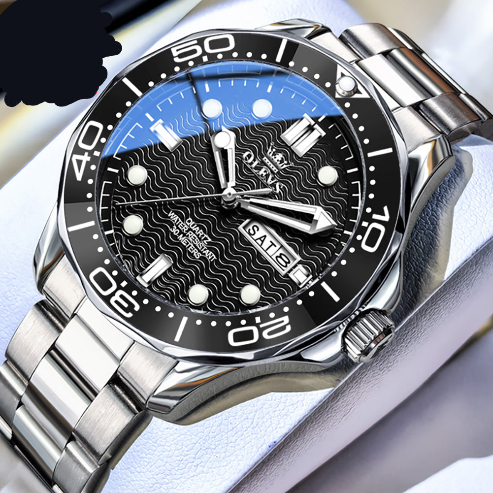 Sportliche Herren-Quarzuhr im Taucheruhren-Design – Wasserdichte Armbanduhr No-5349 - PITANI