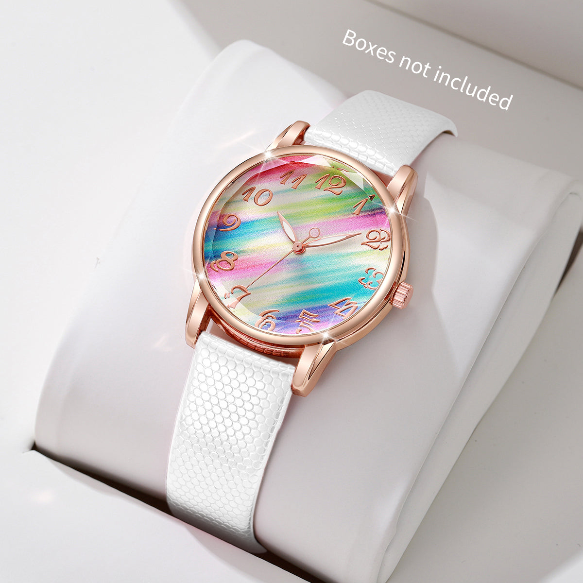 Modische Damen Armbanduhr mit Regenbogen-Zifferblatt – Analoge Quarzuhr Armbanduhr no.3299 - PITANI