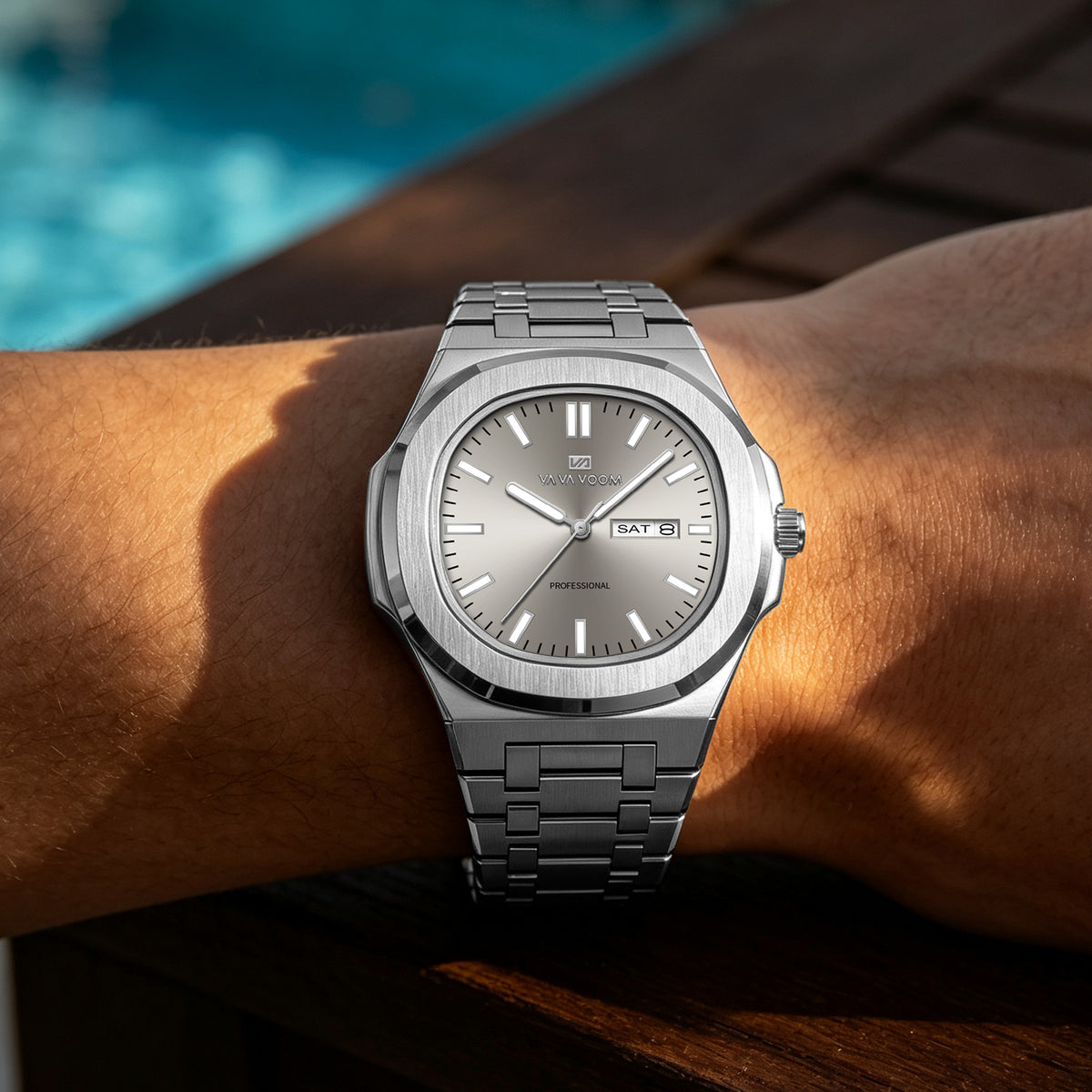 Elegante Herrenuhr aus Edelstahl mit Kalender – Wasserdicht Armbanduhr – no. 5331 - PITANI