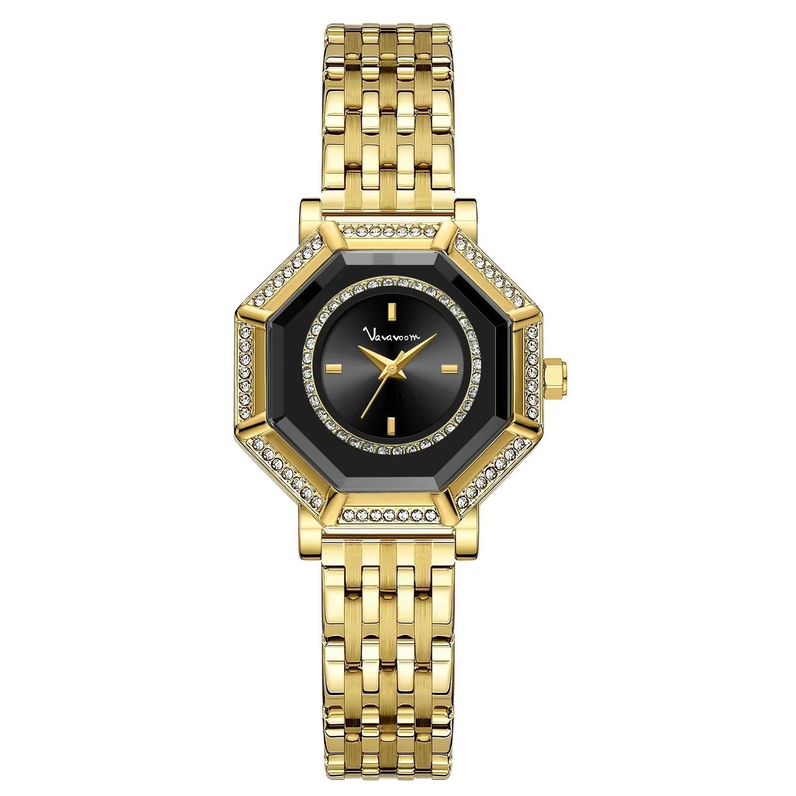 Geometrische Glitzer Edelstahl Armbanduhr "Splendido quarzo no.3177" - PITANI