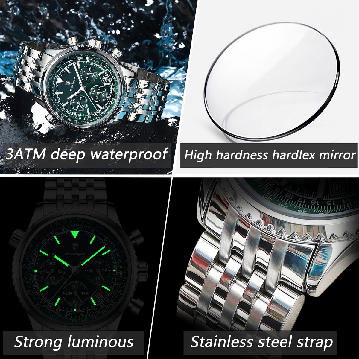 Sportlich-Elegante Herrenuhr – Chronograph mit elegantem Zifferblatt Armbanduhr – no. 5378 - PITANI